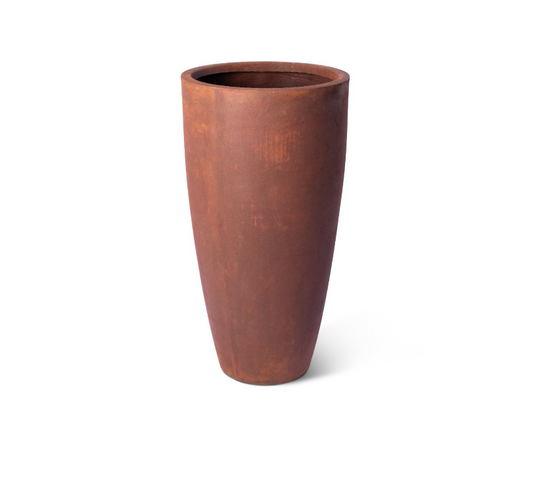 Tall Round Rust Planter