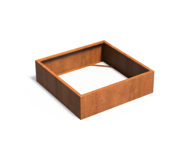 Rust Square Planter Without Base