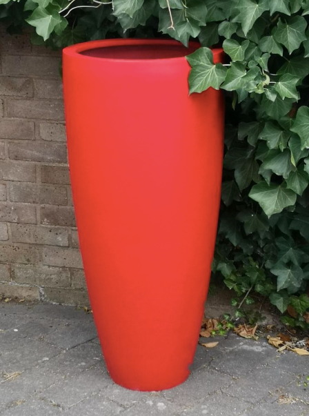 Vibrant Red Garden Pot