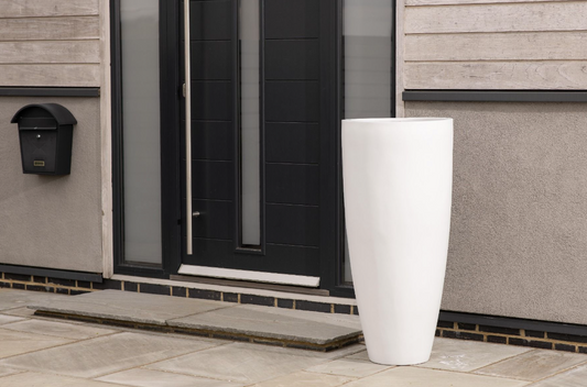 Tall White Garden Pot