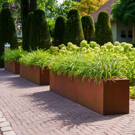 Carrez Rectangle Corten Steel Planter